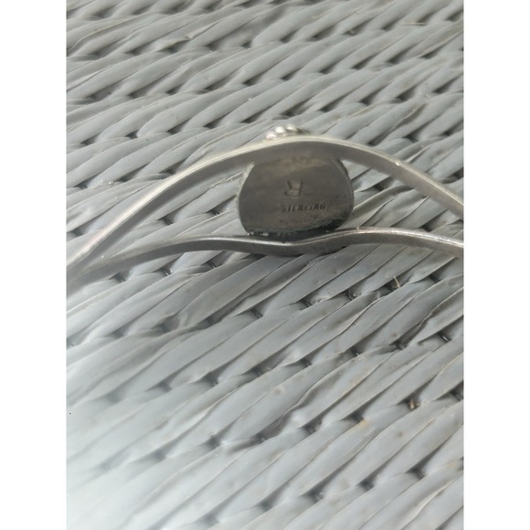 Vintage Sterling Blue Lace agate Navajo Roy Buck Cuff Bracelet - Picture 5 of 6